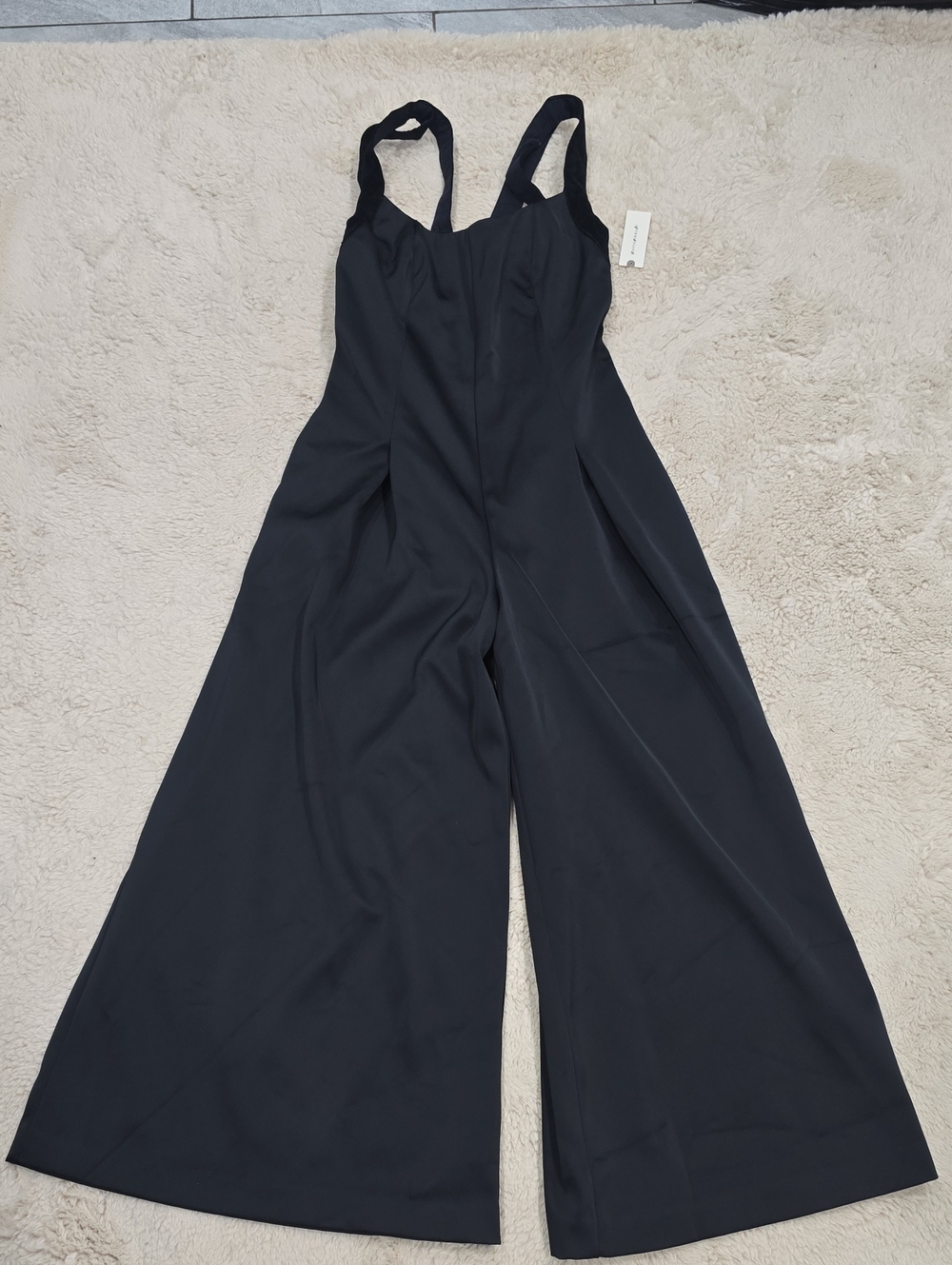 Anthropologie Black Wide-Leg Strappy Jumpsuit